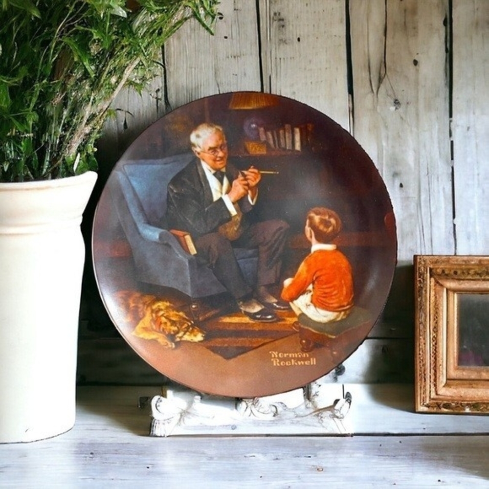 Knowles Norman Rockwell The Tycoon Plate 1982 Heritage Collection 8.5" Limited